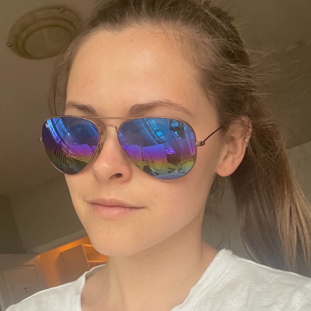 Ray-Ban Aviator Sunglasses  Mirrored Blue Gradient